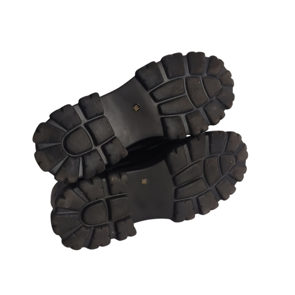 BAR III Women's Black Faux Leather Platform Slip-On Penny Loafers Size 9M - Picture 7 of 9